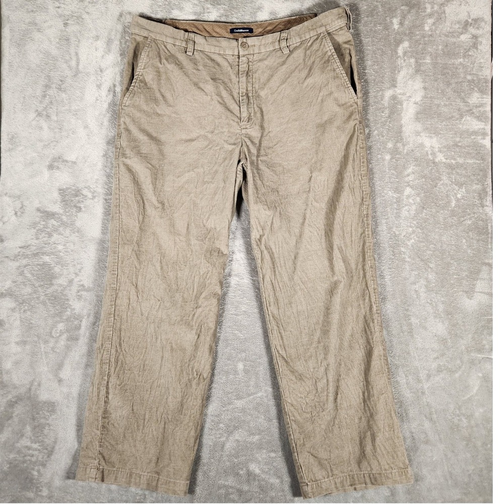 Croft & Barrow Corduroy Pants Mens 38X30 Tan Excellent Straight Leg Cotton